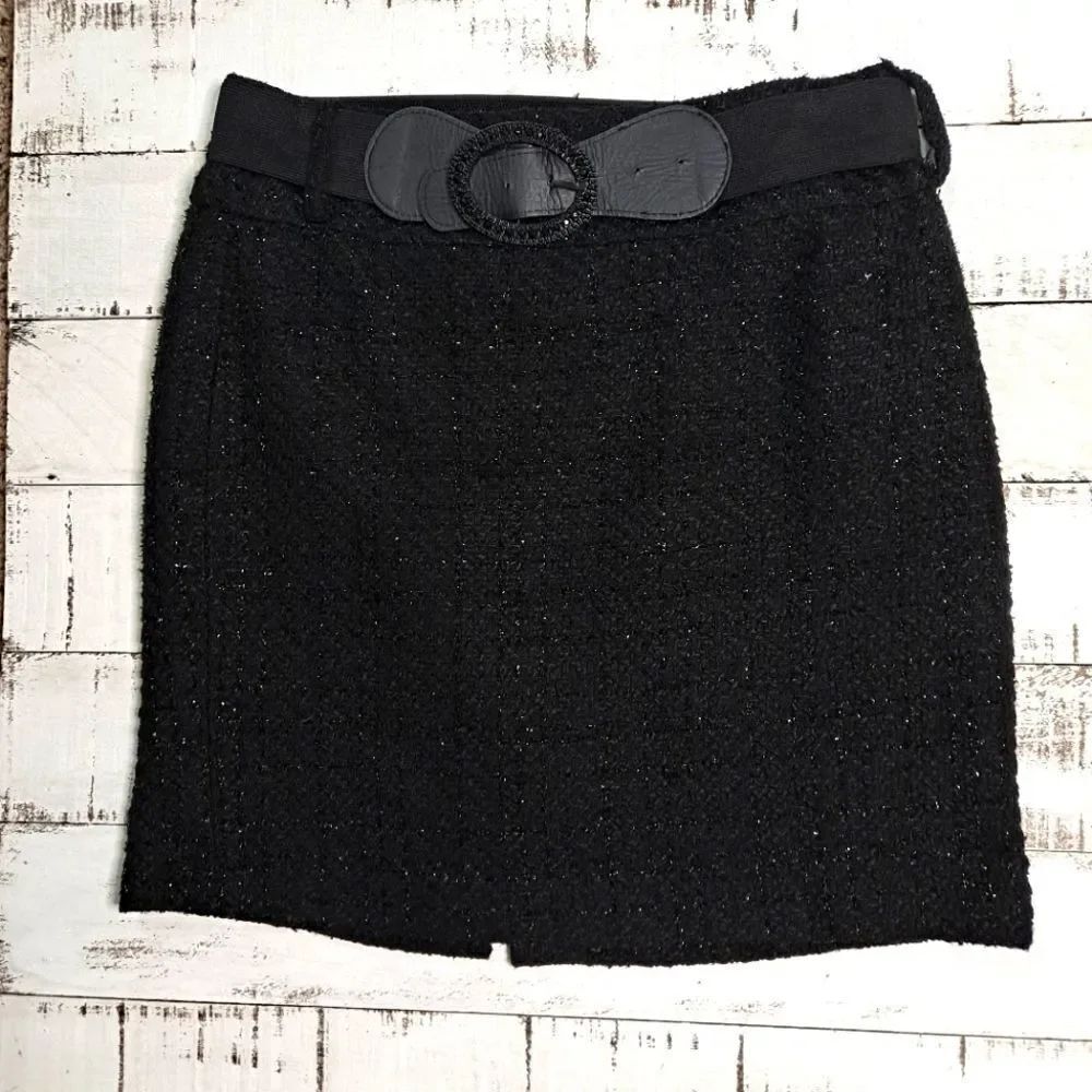 Maurices Black Belted Sparkling Mini Skirt Ebony 5/6 (Junior)